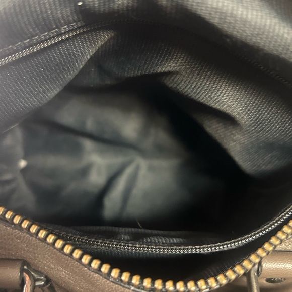 Coach Rhyder Gunmetal Metallic Leather Satchel - Picture 12 of 13